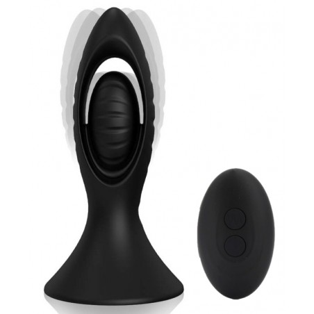Plug Anal Vibrant Rollingsy Noir A Ventouse - Télécommandé - Waterproof - Rechargeable - 9,5 cm / Ø De 2,5 A 3,5 cm - Analtech