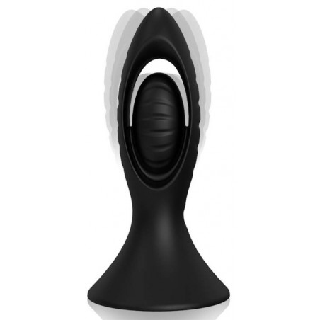 Plug Anal Vibrant Rollingsy Noir A Ventouse - Télécommandé - Waterproof - Rechargeable - 9,5 cm / Ø De 2,5 A 3,5 cm - Analtech