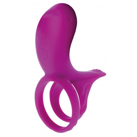 Cockring Et Ballring + Stimulateur De Clitoris Et De Vulve Télécommandé - Annel Stim Violet - USB - Ø 3 Et 4,5 cm - Xocoon