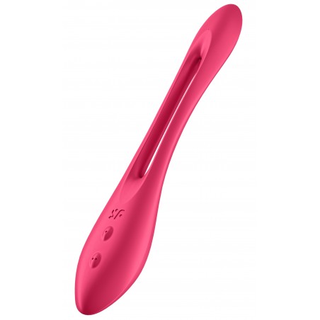 Vibromasseur Polyvalent pour Couple Elastic Joy Rouge - Flexible - Waterproof - Rechargeable - 19,9 cm / Ø 3 cm - Satisfyer