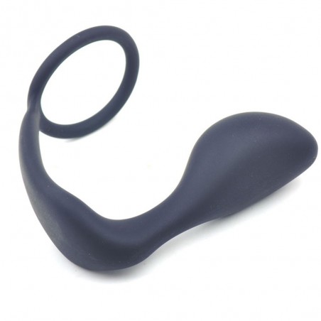 Anneau Pénien Ass Gasm Bleu - Cockring Ø 3,5 cm Extensible - Plug Anal 7 cm / Ø 3 cm - Generique