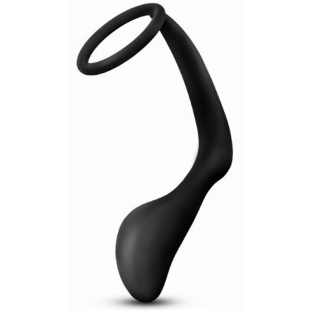 Anneau Pénien Ring Plus Noir - Cockring Ø 3,8 cm Extensible - Plug Anal 8 cm / Ø 3 cm - Anal Adventures