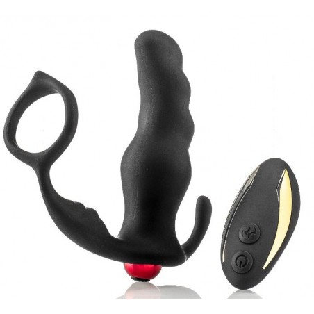 Stimulateur de Prostate Et De Périnée Bim Bam Line 10 cm / Ø 3,8 cm - Cockring Ø 3,3 m - Télécommandé - Etanche - USB - Zenn