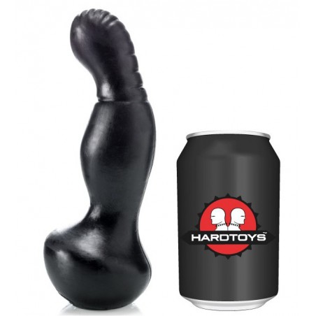 Stimulateur de Prostate - Plug Anal Gp Prostate Incurvé Et Strié - Vinyle Noir - 16 cm / Ø 5,5 cm - Hardtoys