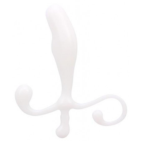 Stimulateur de Prostate Et De Périnée - Plug Anal Pro Stimulator Blanc - Incurvé - 9 cm / Ø 2,5 cm - Chisa Novelties