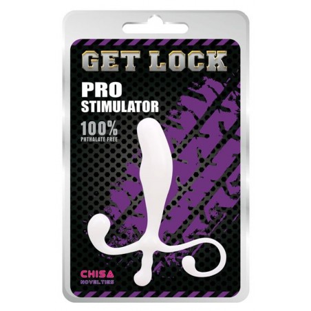 Stimulateur de Prostate Et De Périnée - Plug Anal Pro Stimulator Blanc - Incurvé - 9 cm / Ø 2,5 cm - Chisa Novelties