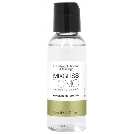 Lubrifiant A Base De Silicone Et Massage Parfum Tonic Et Gingembre - Longue Durée - 50 Ml - MixGliss