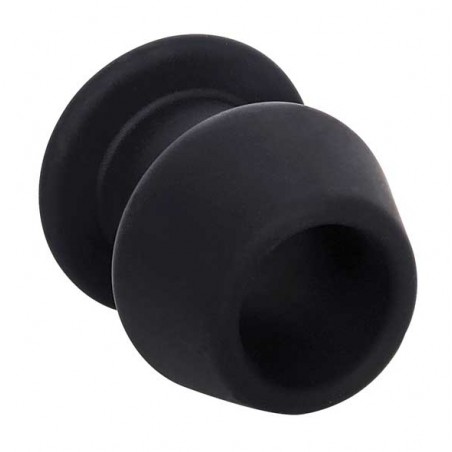Plug Tunnel Hol Ass Taille S - Diamètre Interne 3,5 cm - Silicone Noir - 6,5 cm / Ø 6 cm - Fukr