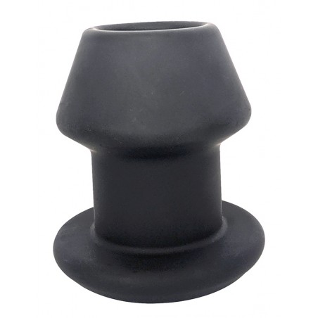 Plug Tunnel Hol Ass Creux Taille L - Diamètre Interne 4,2 cm - Silicone Noir - 9 cm / Ø 8 cm - Fukr