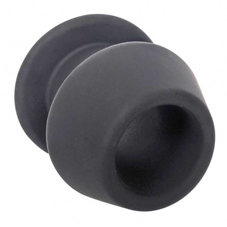 Plug Tunnel Hol Ass Creux Taille L - Diamètre Interne 4,2 cm - Silicone Noir - 9 cm / Ø 8 cm - Fukr
