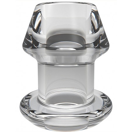 Plug TunneI Inpull Creux Taille S - Avec Bouchon - Diamètre Interne 1,7 cm - TPE Transparent - 4 cm / Ø 3,6 cm - Fukr