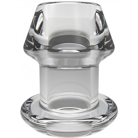 Plug TunneI Inpull Creux Taille L - Avec Bouchon - Diamètre Interne 2,9 cm - TPE Transparent - 6,5 cm / Ø 6 cm - Fukr