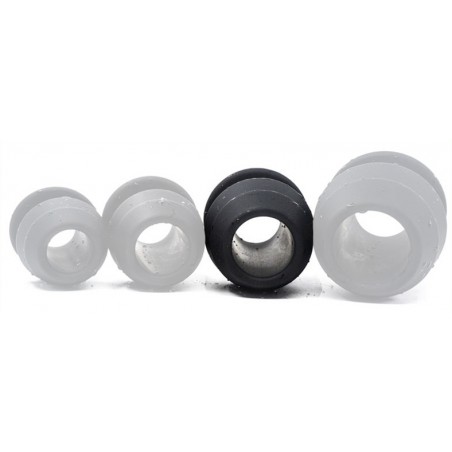 Plug TunneI San Ano Creux Taille L - Avec Bouchon - Diamètre Interne 3,5 cm - Silicone Noir - 9 cm / Ø 7 cm - Fukr