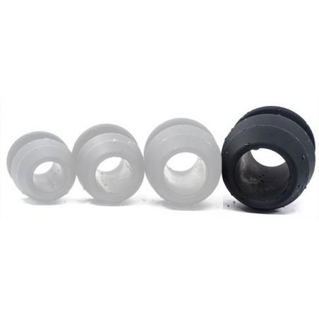 Plug TunneI San Ano Creux Taille XL - Avec Bouchon - Diamètre Interne 4 cm - Silicone Noir - 10 cm / Ø 8 cm - Fukr