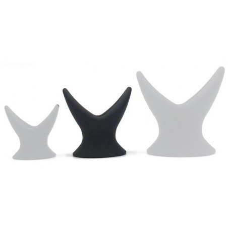 Plug Tunnel Anchis Creux Taille M Noir - Diamètre Interne 3 cm - Forme D'Ancre Qui S'Ouvre - 7,5 cm / Ø De 4 cm A 8 cm - Fukr