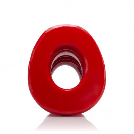 Plug Tunnel Creux Pig-Hole Taille M Luxueux - Diamètre Interne 4,5 cm - Silicone Rouge - 8 cm / Ø 5,5 cm - Oxballs