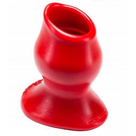 Plug Tunnel Creux Pig-Hole Fuck Taille XL Luxueux - Diamètre Interne 4,5 cm - Silicone Rouge - 14 cm / Ø 8,5 cm - Oxballs