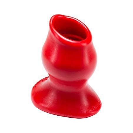 Plug Tunnel Creux Pig-Hole Fuck Taille XL Luxueux - Diamètre Interne 4,5 cm - Silicone Rouge - 14 cm / Ø 8,5 cm - Oxballs