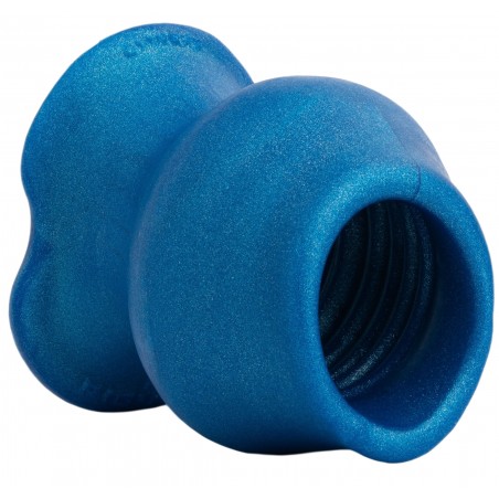 Plug Tunnel Creux Pig-Hole Platinum Luxueux - Diamètre Interne 6 cm - Silicone Bleu Marbré - 14 cm / Ø 11 cm - Oxballs