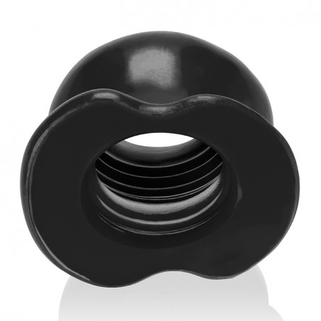 Plug Tunnel Creux Pig-Hole FF Luxueux - Structuré - Diamètre Interne 5,5 cm - Silicone Noir - 14 cm / Ø 11 cm - Oxballs