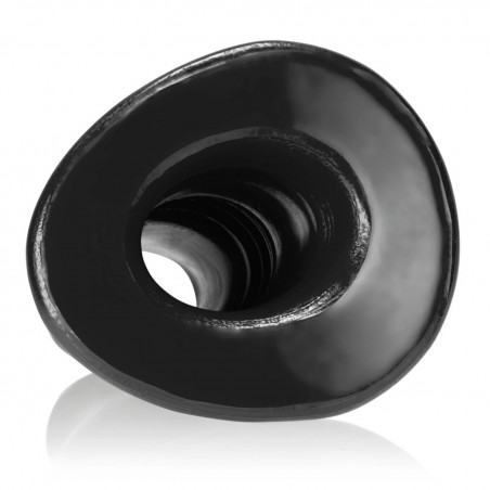 Plug Tunnel Creux Pig-Hole Deep Noir Luxueux - Taille S - Diamètre Interne 4 cm - 13 cm / Ø De 5,5 A 7 cm - Oxballs