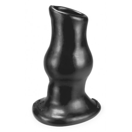 Plug Tunnel Creux Pig-Hole Deep Noir Luxueux - Taille L - Diamètre Interne 4,5 cm - 16 cm / Ø De 7 A 9 cm - Oxballs