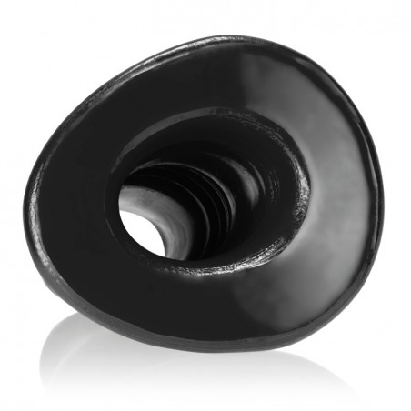 Plug Tunnel Creux Pig-Hole Deep Noir Luxueux - Taille L - Diamètre Interne 4,5 cm - 16 cm / Ø De 7 A 9 cm - Oxballs