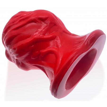 Plug Tunnel Creux Pig-Hole Squeal FF Luxueux - Surface Texturée Rouge - Diamètre Interne 5 cm - 13 cm / Ø 11,5 cm - Oxballs