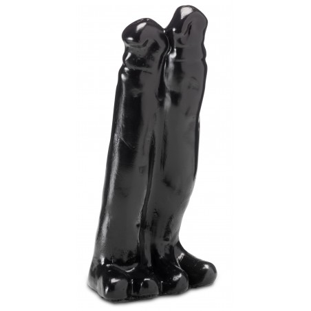 Double gode XXXL Collé Twix - Vaginal Ou Anal - Vinyle Noir - 23,5 Cm / 8,2 Cm - Hardtoys