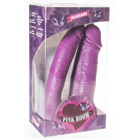 Double Gode A Ventouse P11 Jackson Violet - Vaginal Et Anal - 13 Cm Et 13,5 Cm / Ø 4,5 Cm Et 3,2 Cm - Pink Room