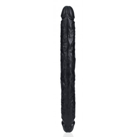 Dong Straight Slim Noir - Double Gode Texturé - 30,5 Cm / Ø De 3 Cm A 3,5 Cm - Real Rock