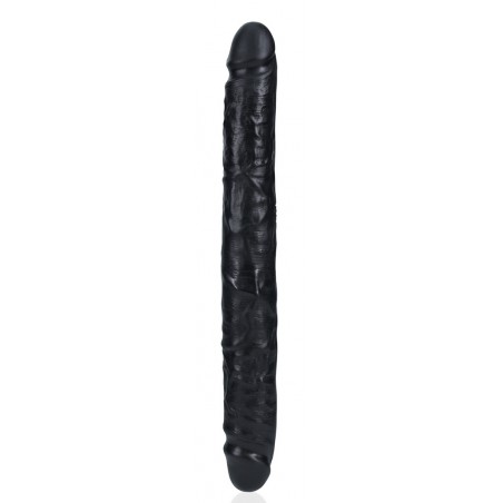 Dong Straight Slim Noir - Double Gode Texturé - 30,5 Cm / Ø De 3 Cm A 3,5 Cm - Real Rock
