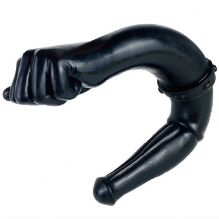 Dong XXXL Handorz - Silicone Noir - Double Gode Poing Fermé / Arrondi - 39 Cm / Ø De 4,2 A 5 Cm Et 6,5 Cm - Doubleplayz