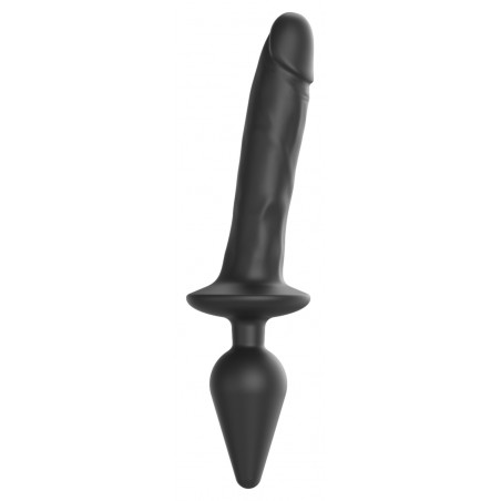 Dildo De Luxe A 2 Côtés - Switch Realistic Taille L Noir - Plug : 11,5 / Ø 4,5 - Gode : 16 / Ø 3,4 - Strap-On-Me