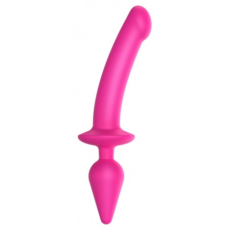 Dildo De Luxe A 2 Côtés - Switch Realistic Taille S Fuchsia - Plug : 10 / Ø 3,3 - Gode : 13 / Ø 2,8 - Strap-On-Me