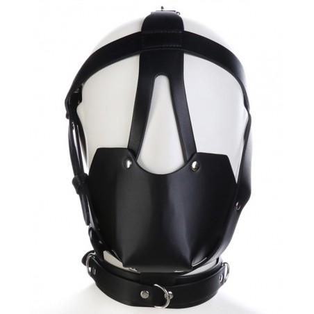 Bâillon Muselière Harness Head - Boule Percée Ø 4 cm - Anneau Au Cou - Sangles Réglables Par Boucles - Generique