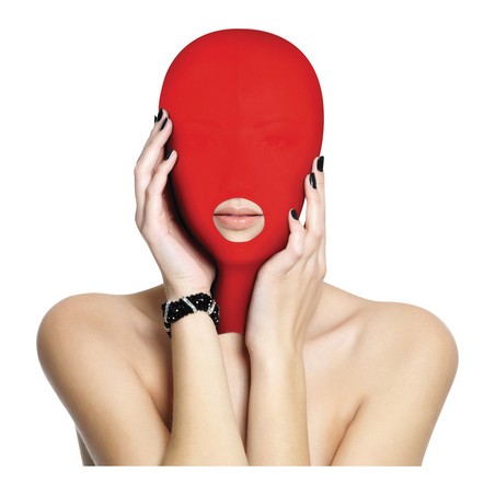 Cagoule Submission Mask Rouge - Bouche ouverte - Yeux masqués - Taille Unique - Ouch