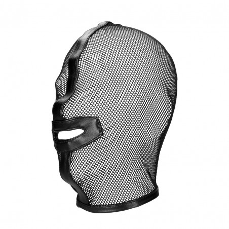 Cagoule Fishnet - Résille Noire - Bouche Ouverte - Cordons Réglables A L'arrière - Taille Unique - Ouch
