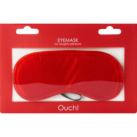 Loup Naughty Pleasure Rouge Satiné - Yeux Masqués - Elastique - 8 cm / 17,5 cm - Ouch