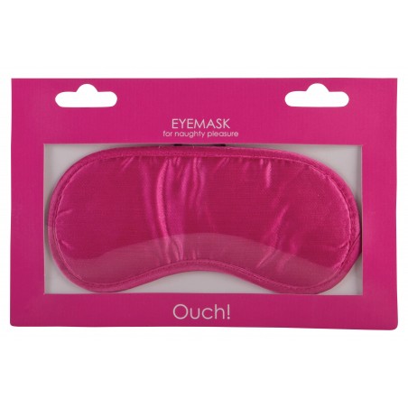 Loup Naughty Pleasure Rose Satiné - Yeux Masqués - Elastique - 8 cm / 17,5 cm - Ouch