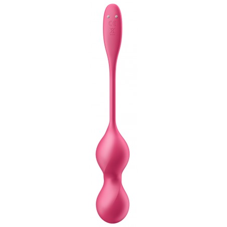 Boules de Geisha Vibrantes Love Birds 2 Fuchsia - Télécommandé/ Connecté/ Etanche/ USB - Œuf Vibrant - 9 /Ø 3,3 cm - Satisfyer