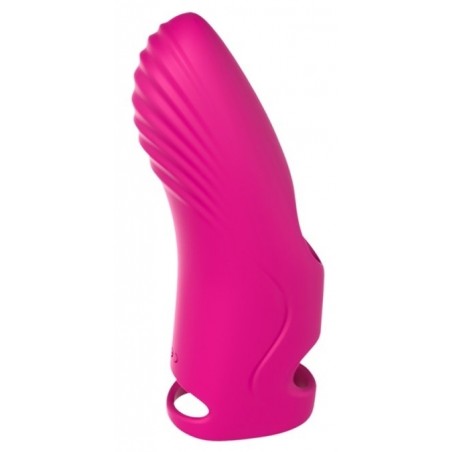Doigt Vibrant Aurora Fuchsia - Vibromasseur Strié - Télécommandé - Waterproof - Rechargeable - 12 cm / Ø 3 cm - MyPlayToys