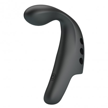 Doigt Vibrant Gorgon Noir - Vibromasseur Courbé -  Waterproof - Rechargeable - 10,5 cm / Ø 2 cm - Pretty Love