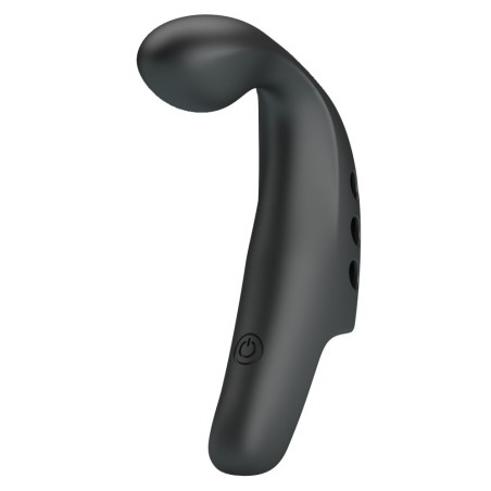 Doigt Vibrant Gorgon Noir - Vibromasseur Courbé -  Waterproof - Rechargeable - 10,5 cm / Ø 2 cm - Pretty Love