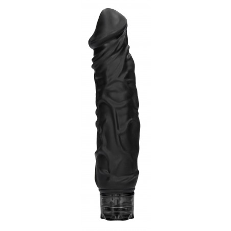 Gode Vibrant Realistic Up XL Noir - Sans Prépuce Et Veiné - 20 cm / Ø 5 cm - Shots Toys