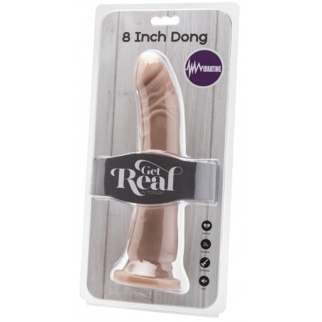 Gode Vibrant Get Real - Gland Saillant - Télécommande Filaire - Ventouse/Harnais - 20 cm / Ø 4 cm - Toyjoy