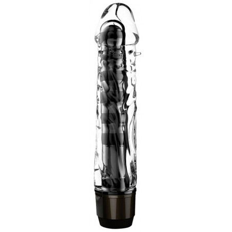 Vibromasseur Chris Noir - Gaine Transparente Amovible - 14 cm / Ø 3,3 cm - Latetobed