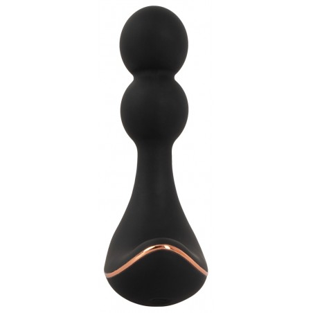 Plug Anal Vibrant Et Rotatif - Beads Prost Noir - Télécommandé - Rechargeable - 13 cm / Ø 3,3 cm - Anos