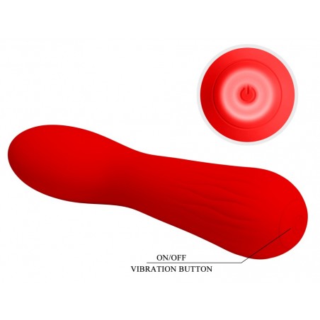 Vibromasseur Spécial Point G - Faun Rouge - Waterproof - Rechargeable - 14 cm / Ø 3,4 cm - Pretty Love