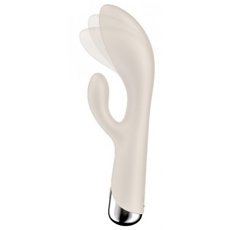 Vibromasseur Tournant Spinning Rabbit 1 Ivoire - Waterproof - Rechargeable - 11 cm / Ø 3,5 cm - Satisfyer